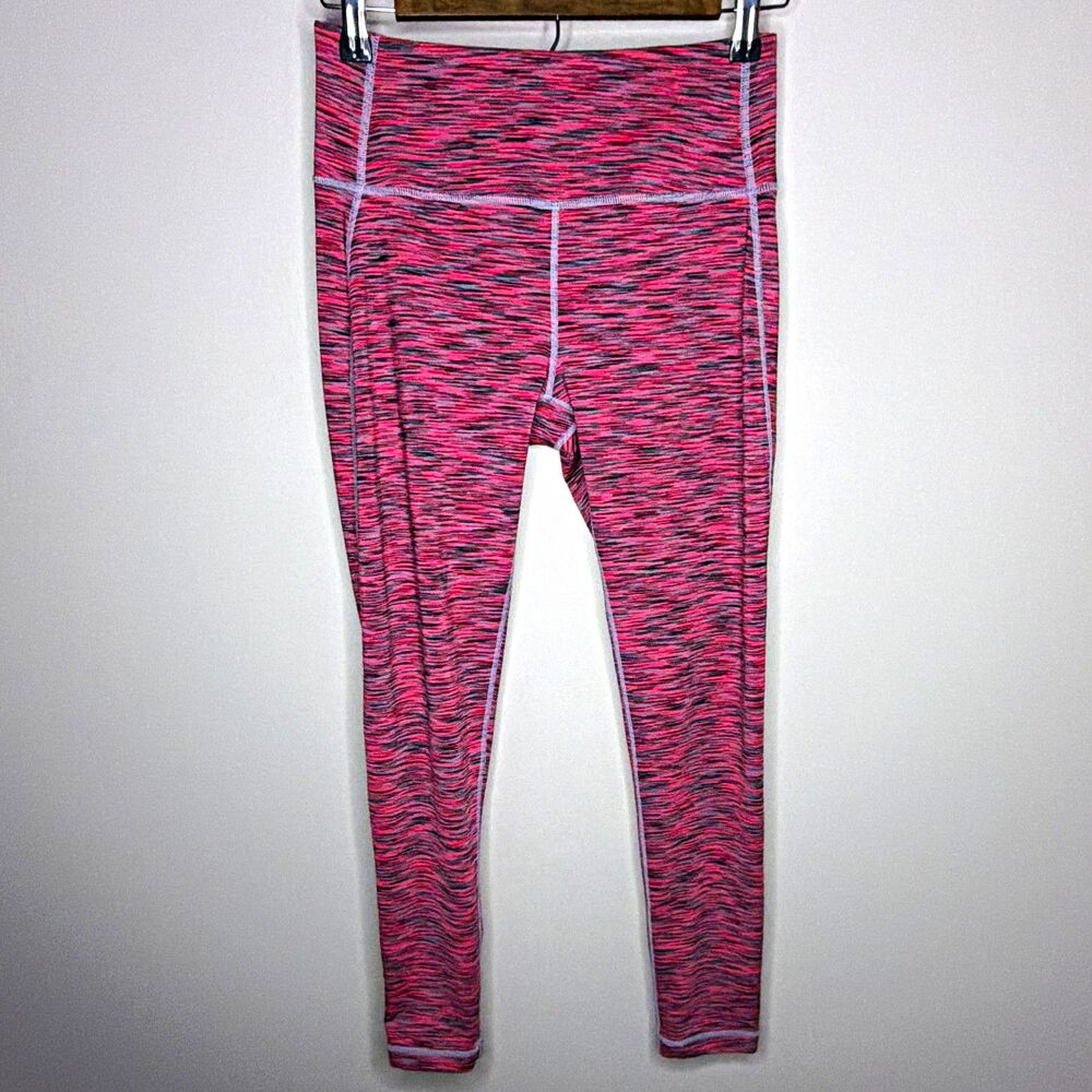 Lapasa Fit Women’s Pink Heathered Ankle Leggings High Rise Elastic Small